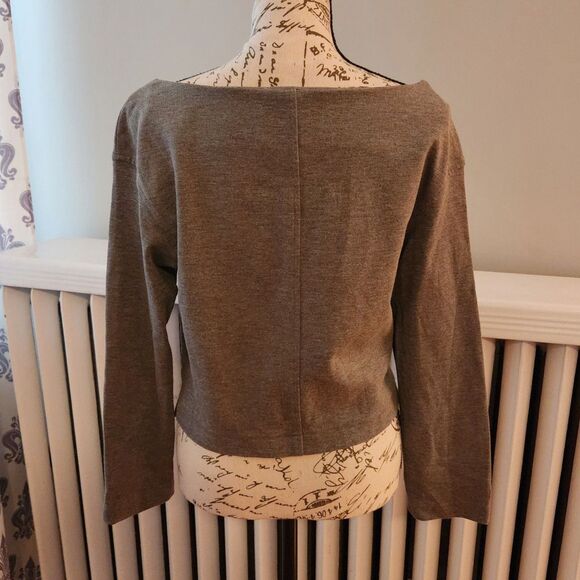 MM Lafleur (Early) Elegant Structured Grey Boatneck Top, RARE Early Item! Sz M - Picture 2 of 9